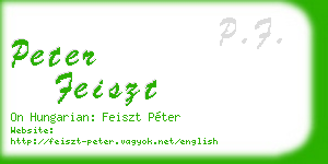 peter feiszt business card
